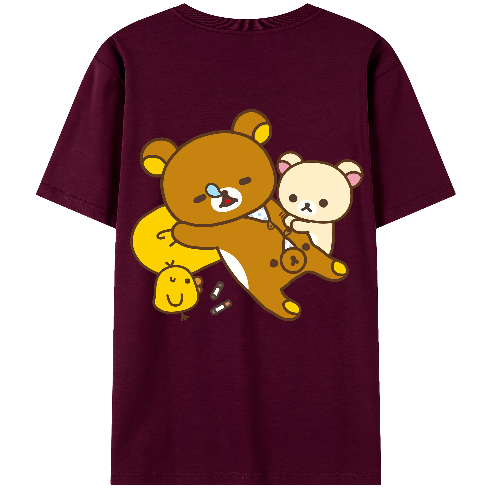 （画像用） リラックマ リラックマ キイロイトリ Rilakkuma Korilakkuma Kiiroitori レディース半袖Tシャツ(バックプリント)